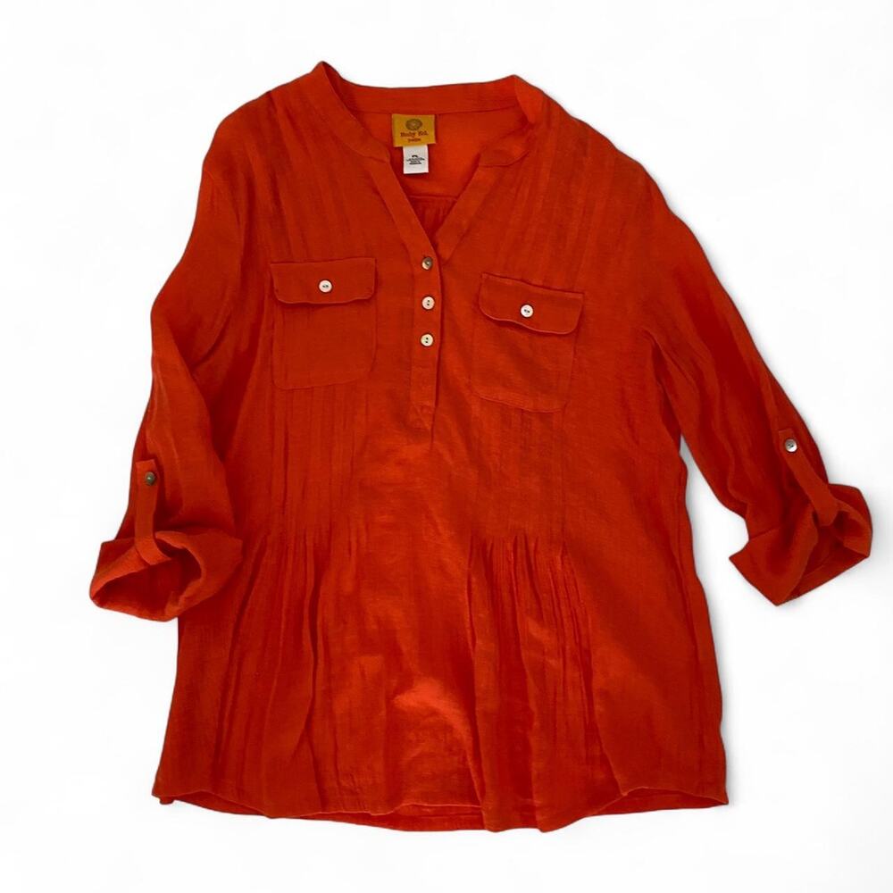 Orange Ruby Rd button up blouse. NWOT